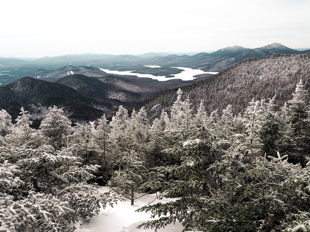 Snow covered mountains in the Adirondacks, Lake Placid, New York