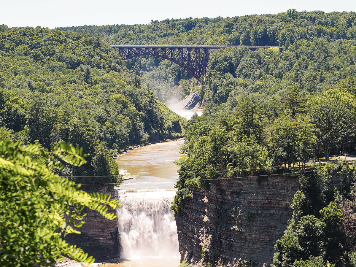 Different cascaded of the waterfall in Letchworth State Park
