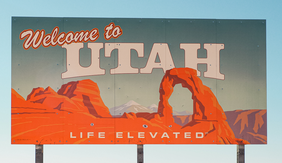 Welcome to Utah Sign with Delicate Arch