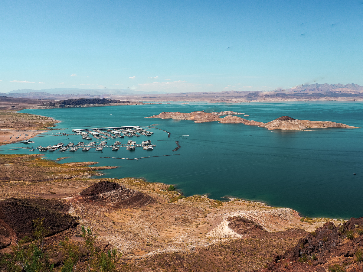 Boats laying in the harbour in the Lake Mead National Recreation Area
