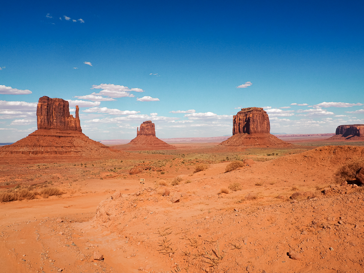Surrounded by unique rock formations on the Monument Valley Scenic Drive