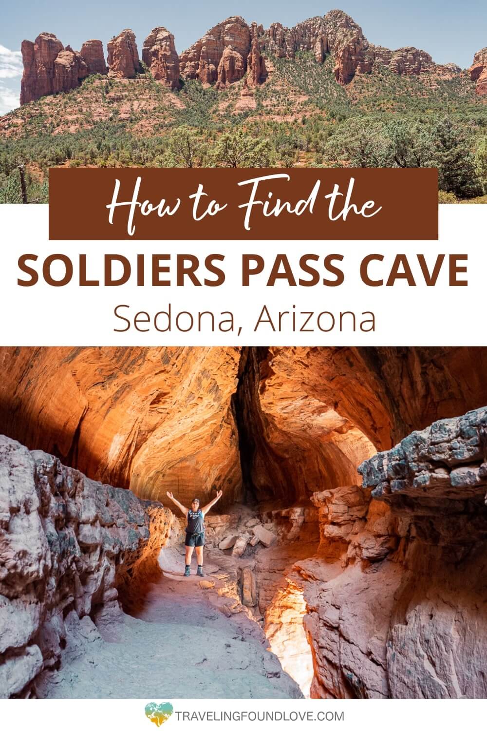 Inside of the Soldiers Pass Trail Cave in Sedona