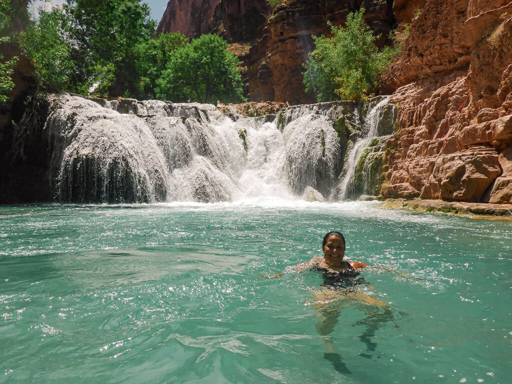 Rachel swimming in the Beaver Falls Arizona