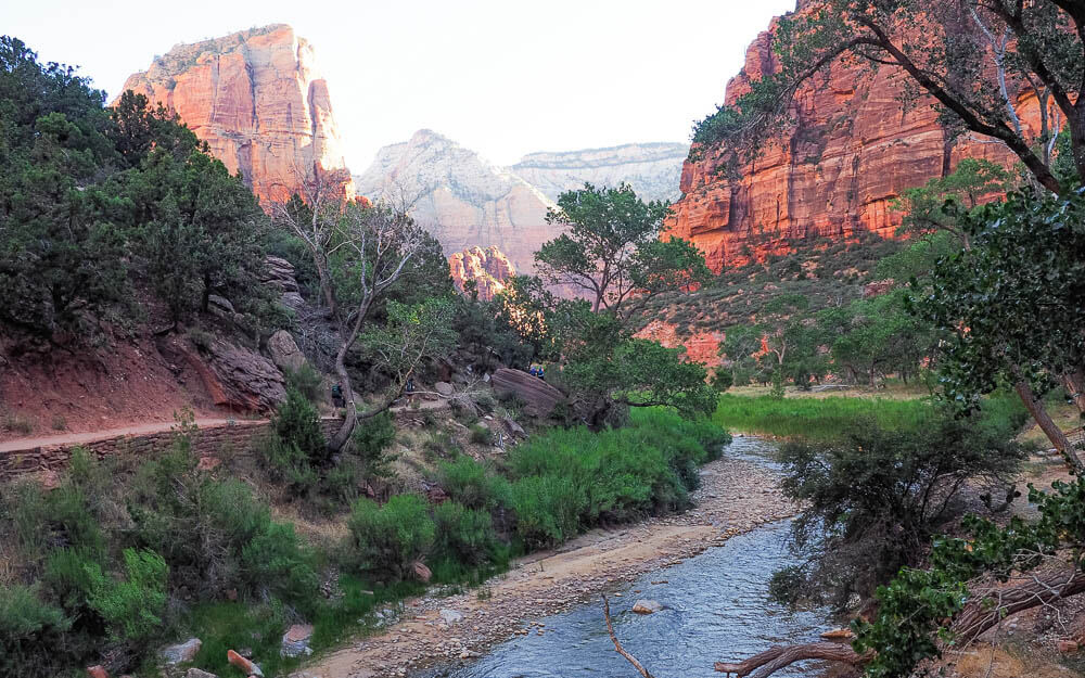River running in front of Angels Landing
