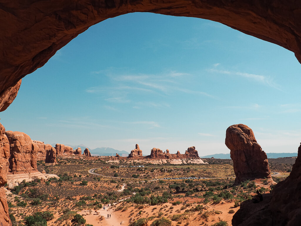 View out of the window of Double Arch