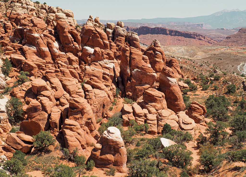 The maze like network of the boulders and fins in the Fiery Furnace