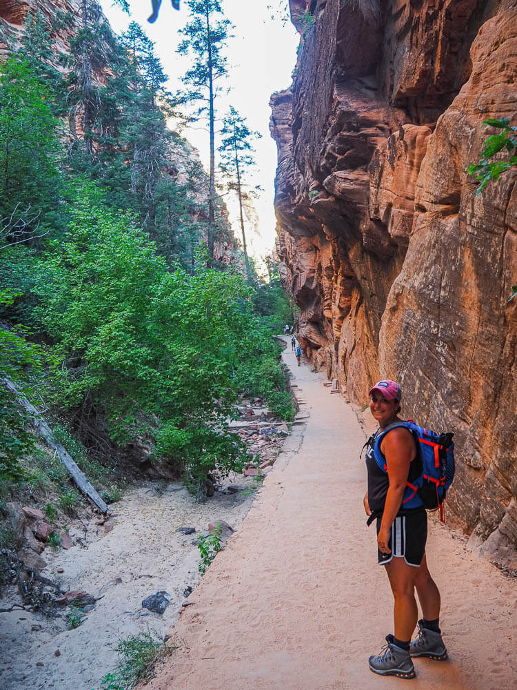 Rachel on the West Rim Trail, one of the best hikes in Zion