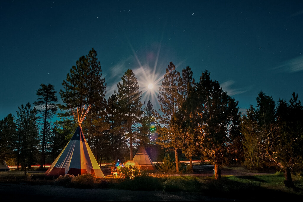 Tipis on a campground near Bryce Canyon National Park