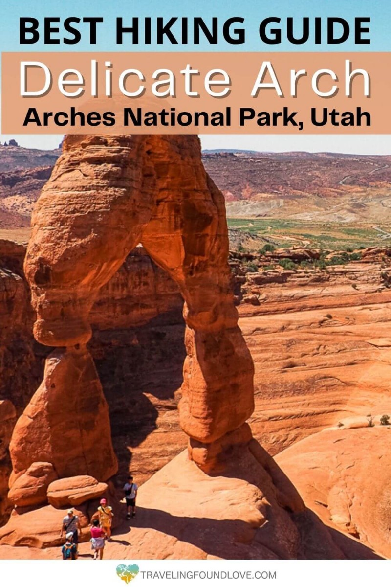 Delicate Arch in Arches National Park from above