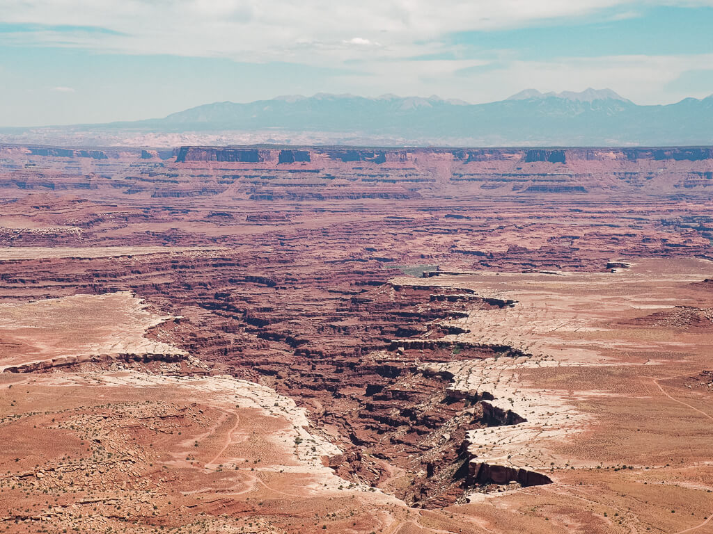 Vistas of mesas and a deep canyon
