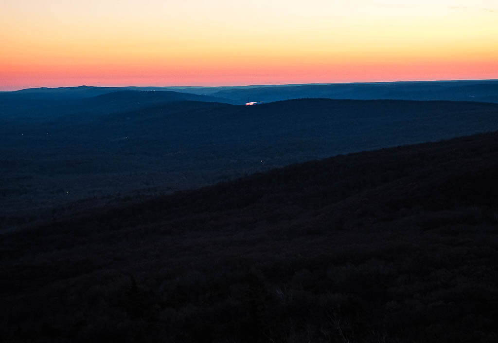 View of sunset from Sam's Point Overlook