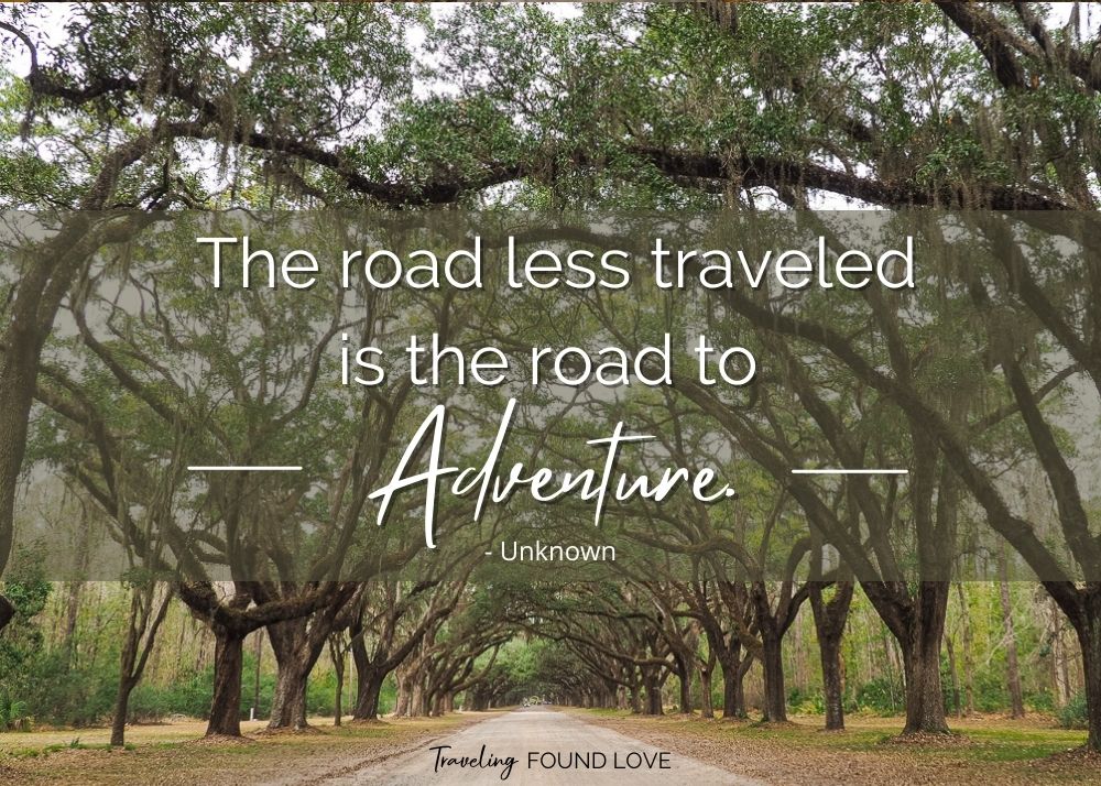 Road Trip Quote with a dirt path