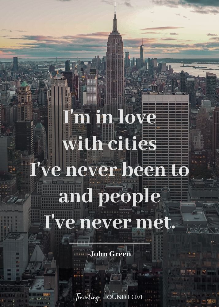 Short Travel quote with New York City skyline in the background
