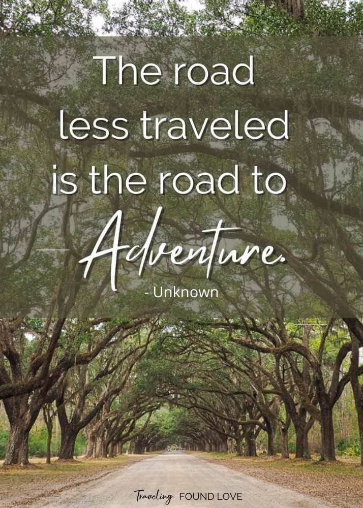Road Trip Quote with a dirt path