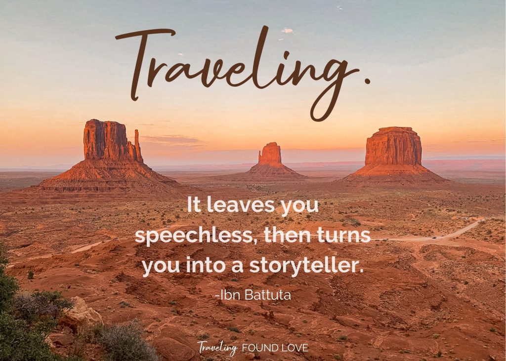 Short travel quote with Monument Valley in the background