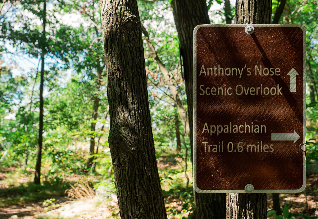 Sign which tells you the directions to Anthony's Nose